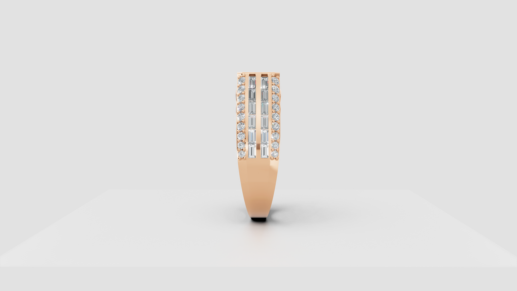 The Sovereign Emerald-Cut Statement Ring, Monarch Multi-Row Lab-Grown Diamond Band