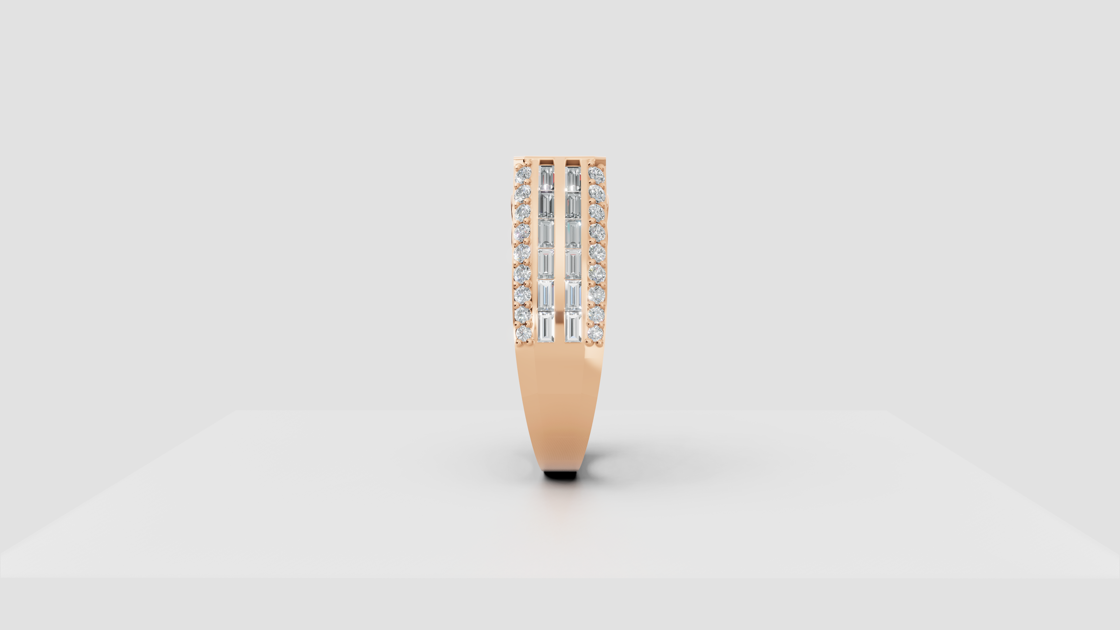 The Sovereign Emerald-Cut Statement Ring, Monarch Multi-Row Lab-Grown Diamond Band