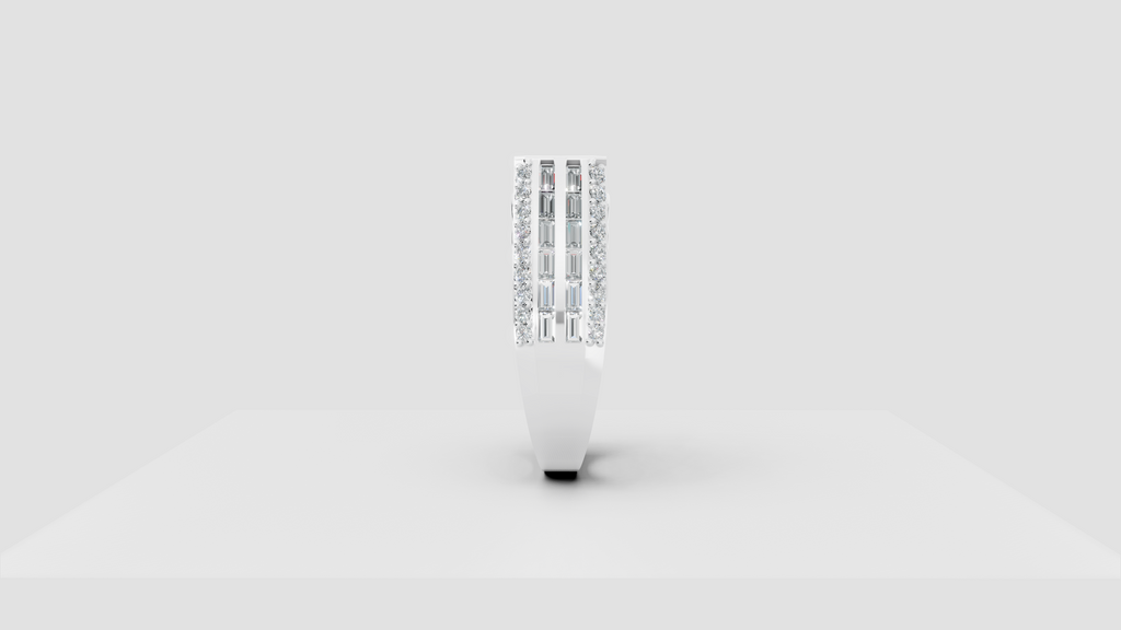 The Sovereign Emerald-Cut Statement Ring, Monarch Multi-Row Lab-Grown Diamond Band