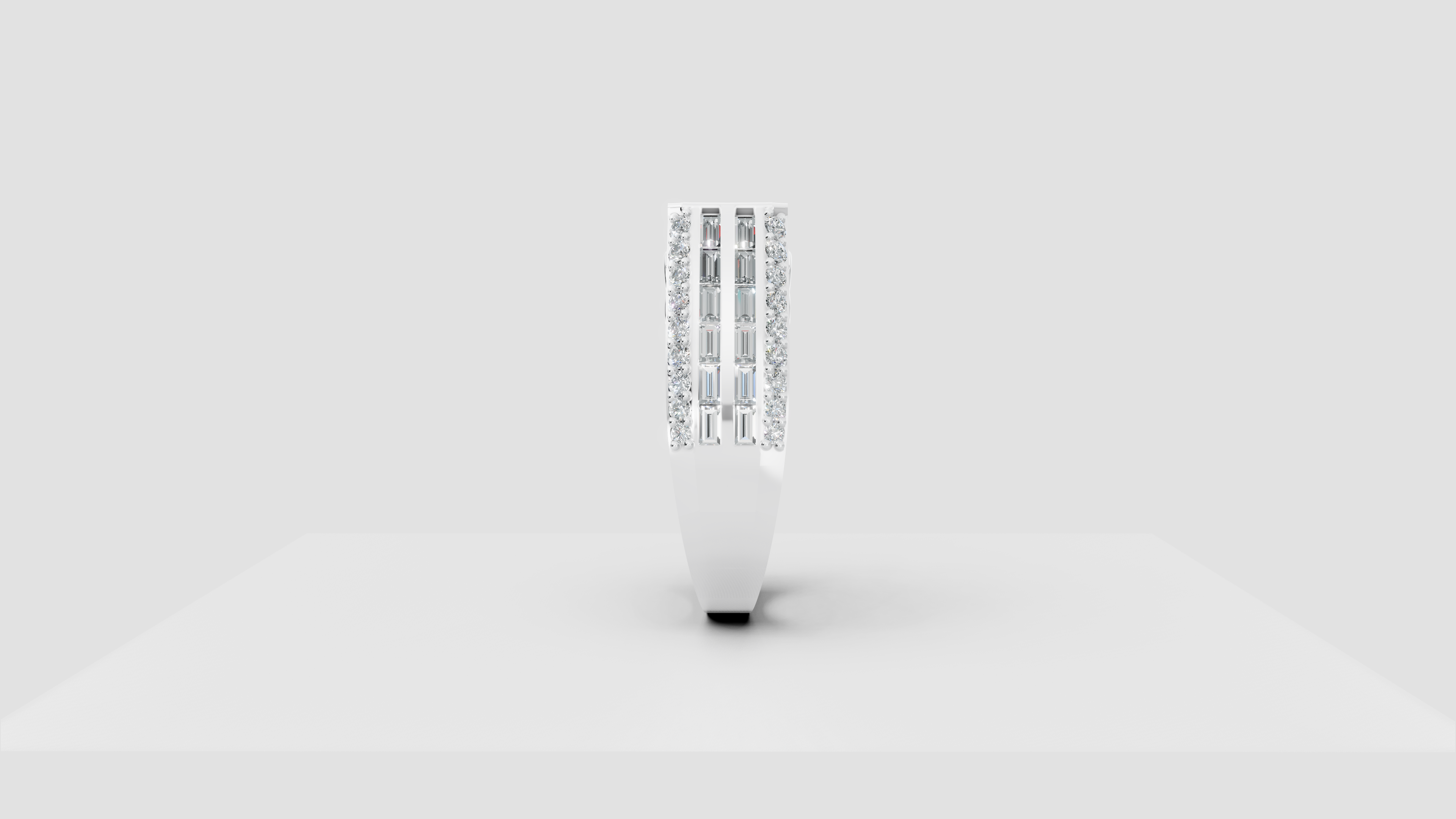 The Sovereign Emerald-Cut Statement Ring, Monarch Multi-Row Lab-Grown Diamond Band