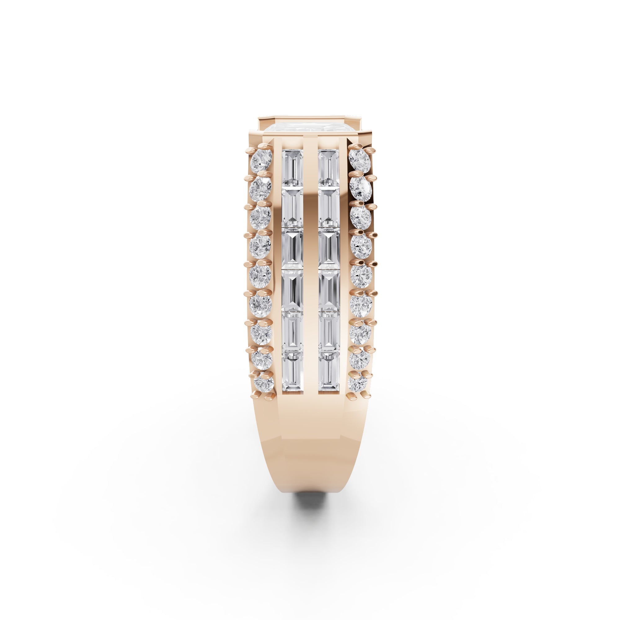 The Sovereign Emerald-Cut Statement Ring, Monarch Multi-Row Lab-Grown Diamond Band