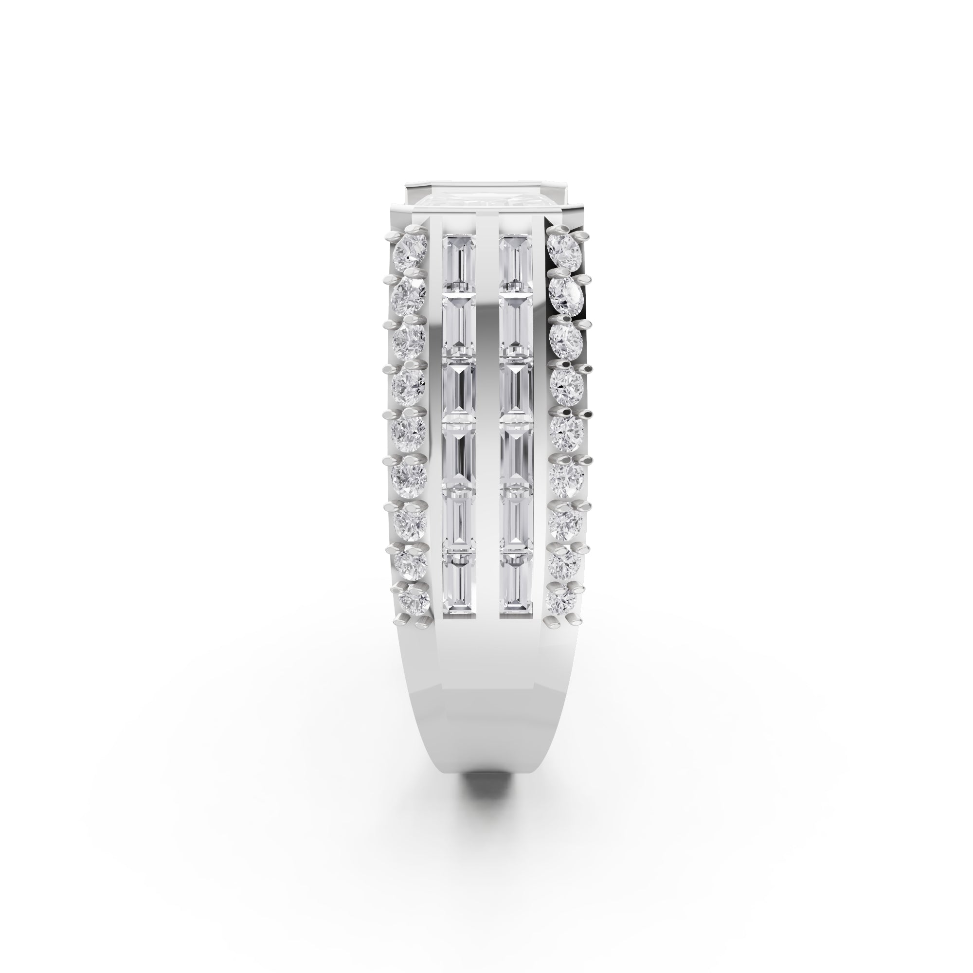 The Sovereign Emerald-Cut Statement Ring, Monarch Multi-Row Lab-Grown Diamond Band