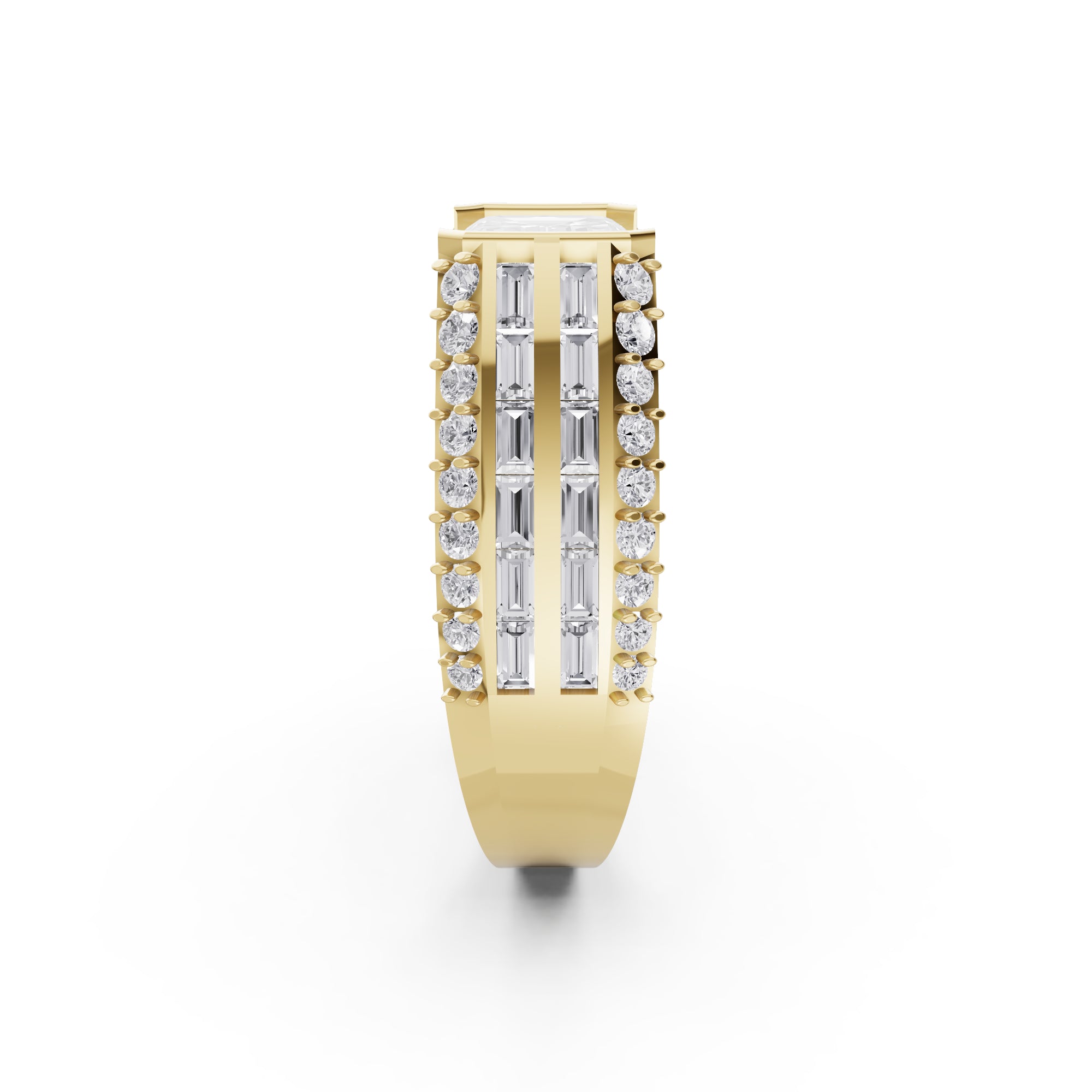 The Sovereign Emerald-Cut Statement Ring, Monarch Multi-Row Lab-Grown Diamond Band