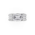 Aarinya Sovereign Multi-Row Emerald-Cut Statement Diamond Ring
