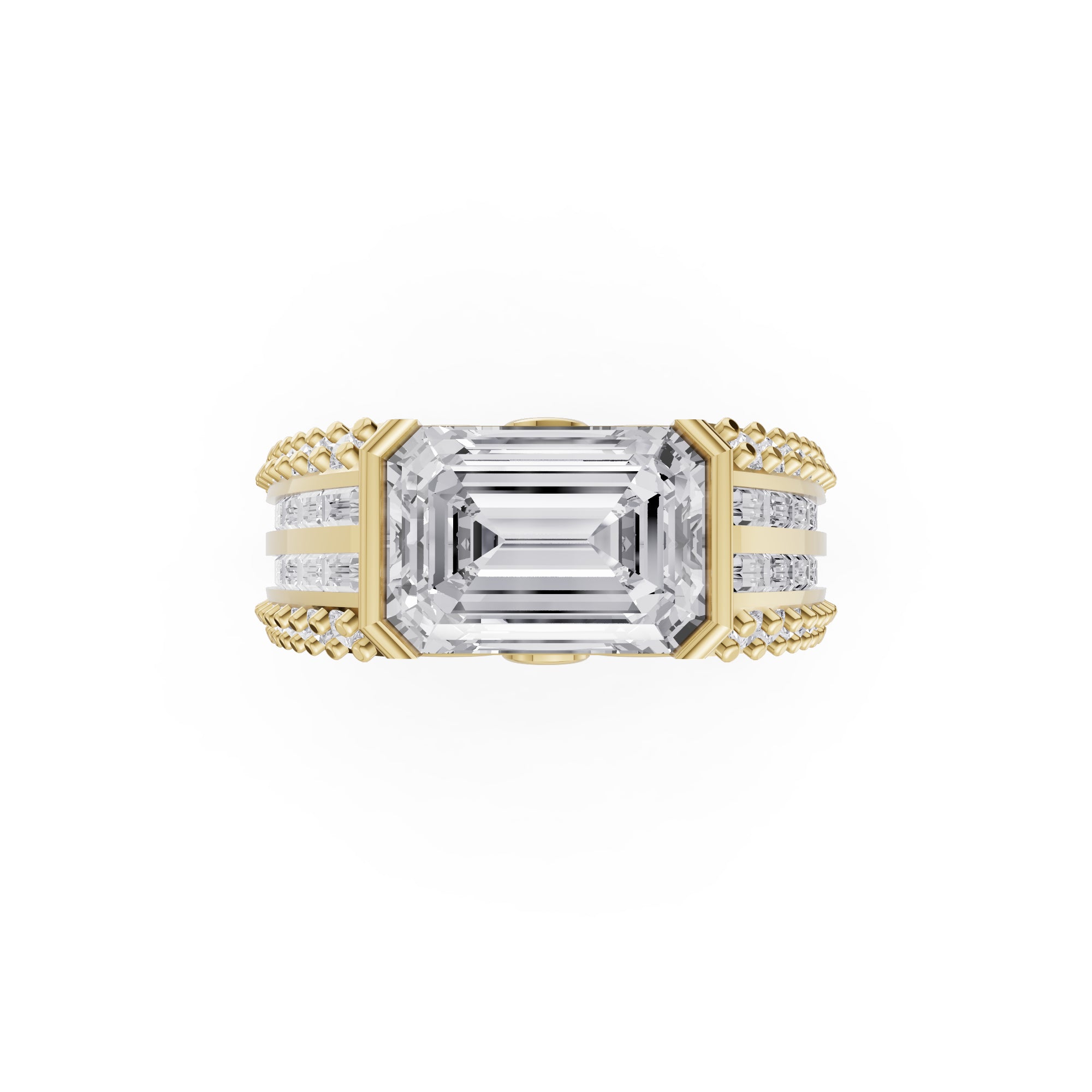 The Sovereign Emerald-Cut Statement Ring, Monarch Multi-Row Lab-Grown Diamond Band