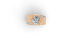 Aarinya Bezel Emerald Cut Men's Ring, Vanguard Asymmetric Lab-Grown Diamond Ring