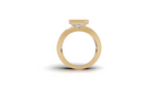 Aarinya Bezel Emerald Cut Men's Ring, Vanguard Asymmetric Lab-Grown Diamond Ring
