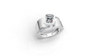 Aarinya Bezel Emerald Cut Men's Ring, Vanguard Asymmetric Lab-Grown Diamond Ring