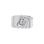 Aarinya Bezel Emerald Cut Lab-Grown Diamond Men's Ring