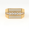 Aarinya Men's Multi-Row Diamond Signet Ring