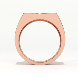 Aarinya Men's Multi-Row Diamond Signet Ring