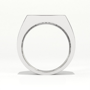 Aarinya Men's Multi-Row Diamond Signet Ring