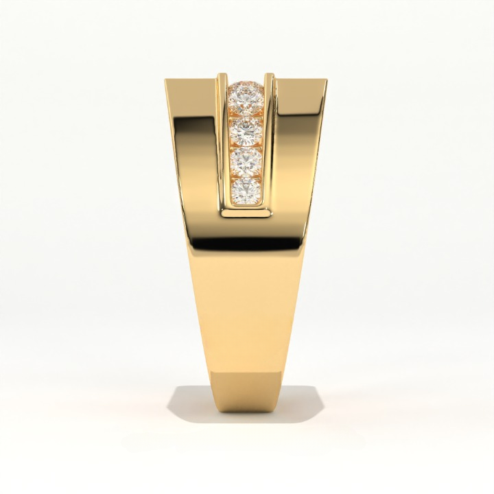 Aarinya Men's Multi-Row Diamond Signet Ring, The Grand Tiered Men's General Ring, The Matrix Channel Men's Ring