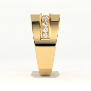 Aarinya Men's Multi-Row Diamond Signet Ring
