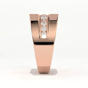 Aarinya Men's Multi-Row Diamond Signet Ring