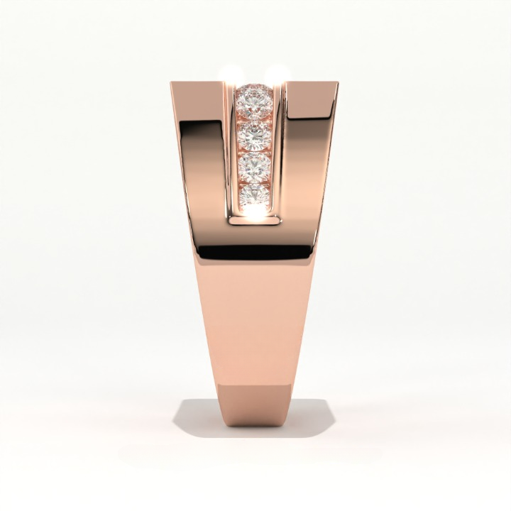 Aarinya Men's Multi-Row Diamond Signet Ring, The Grand Tiered Men's General Ring, The Matrix Channel Men's Ring