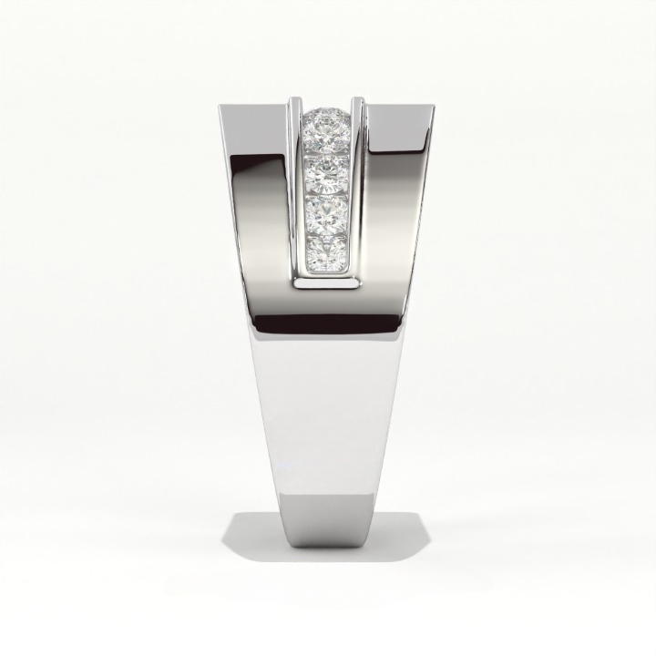 Aarinya Men's Multi-Row Diamond Signet Ring, The Grand Tiered Men's General Ring, The Matrix Channel Men's Ring