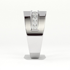 Aarinya Men's Multi-Row Diamond Signet Ring, The Grand Tiered Men's General Ring, The Matrix Channel Men's Ring