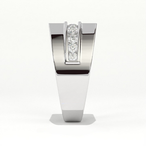 Aarinya Men's Multi-Row Diamond Signet Ring
