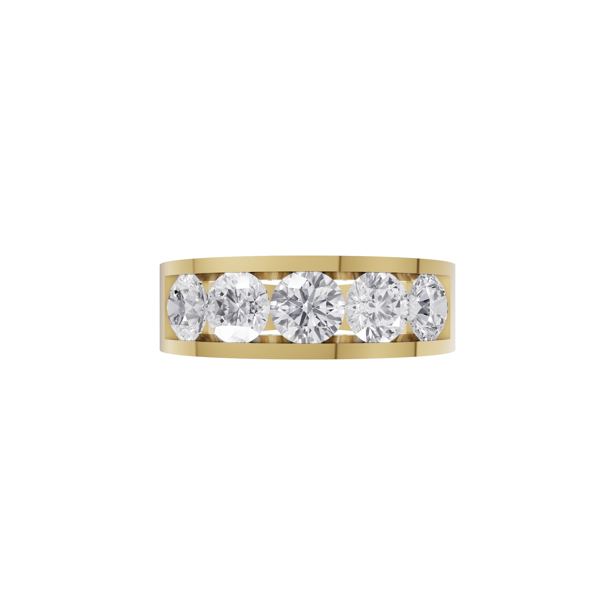 Aarinya Vanguard Channel-Set Five Diamond Band, The Sovereign Five-Stone Channel Men's Diamond Ring