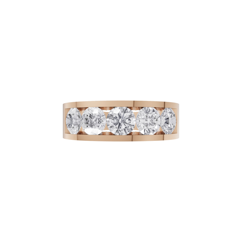 Aarinya Vanguard Channel-Set Five Diamond Band, The Sovereign Five-Stone Channel Men's Diamond Ring
