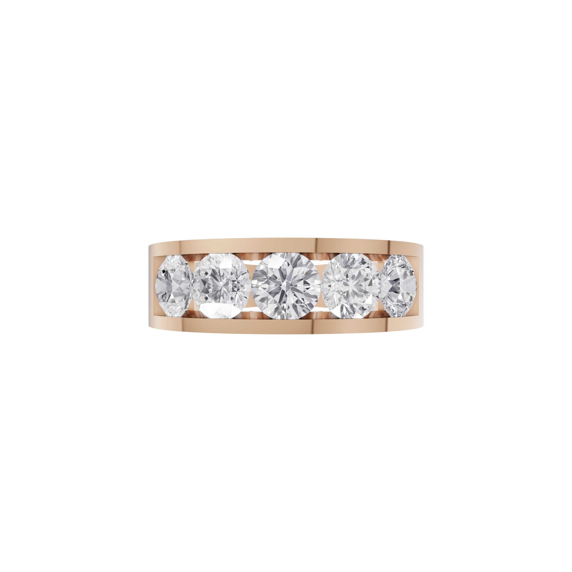 Aarinya Vanguard Channel-Set Five Diamond Band, The Sovereign Five-Stone Channel Men's Diamond Ring