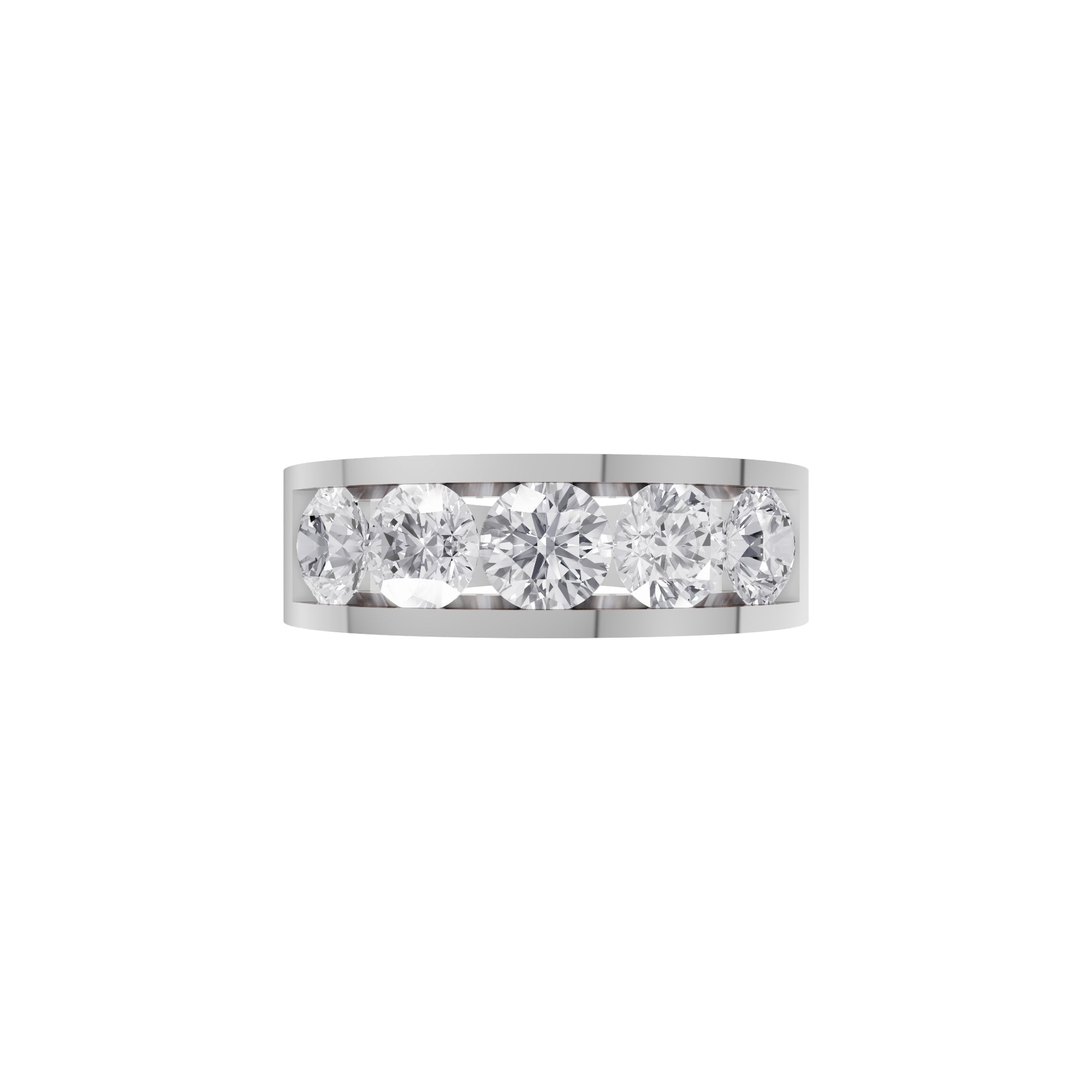 Aarinya Vanguard Channel-Set Five Diamond Band, The Sovereign Five-Stone Channel Men's Diamond Ring