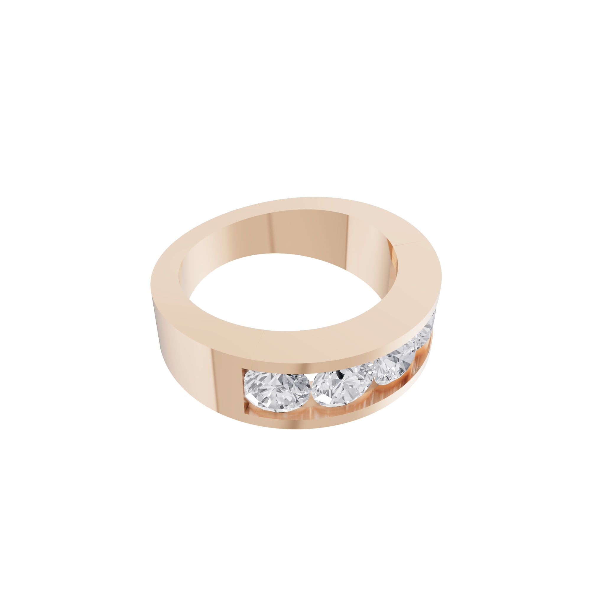 Aarinya Vanguard Channel-Set Five Diamond Band, The Sovereign Five-Stone Channel Men's Diamond Ring