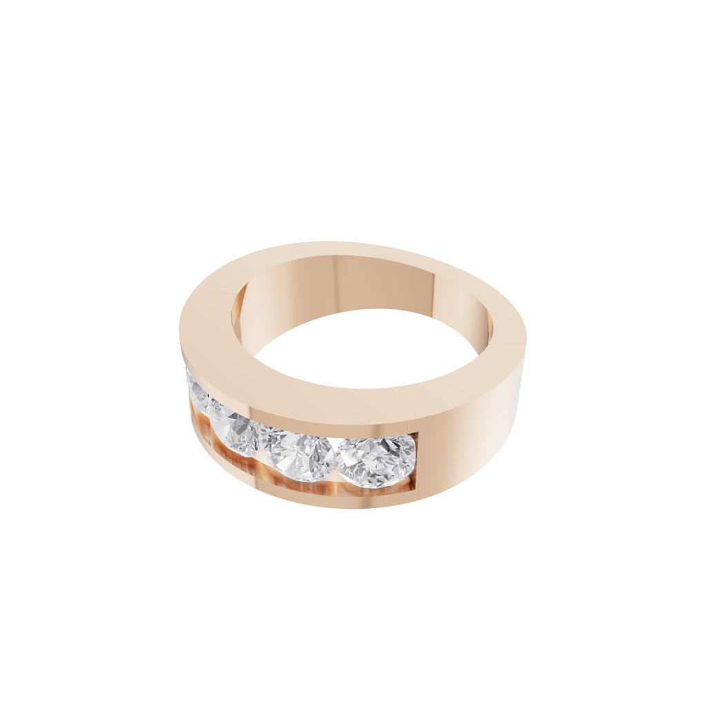 Aarinya Vanguard Channel-Set Five Diamond Band, The Sovereign Five-Stone Channel Men's Diamond Ring