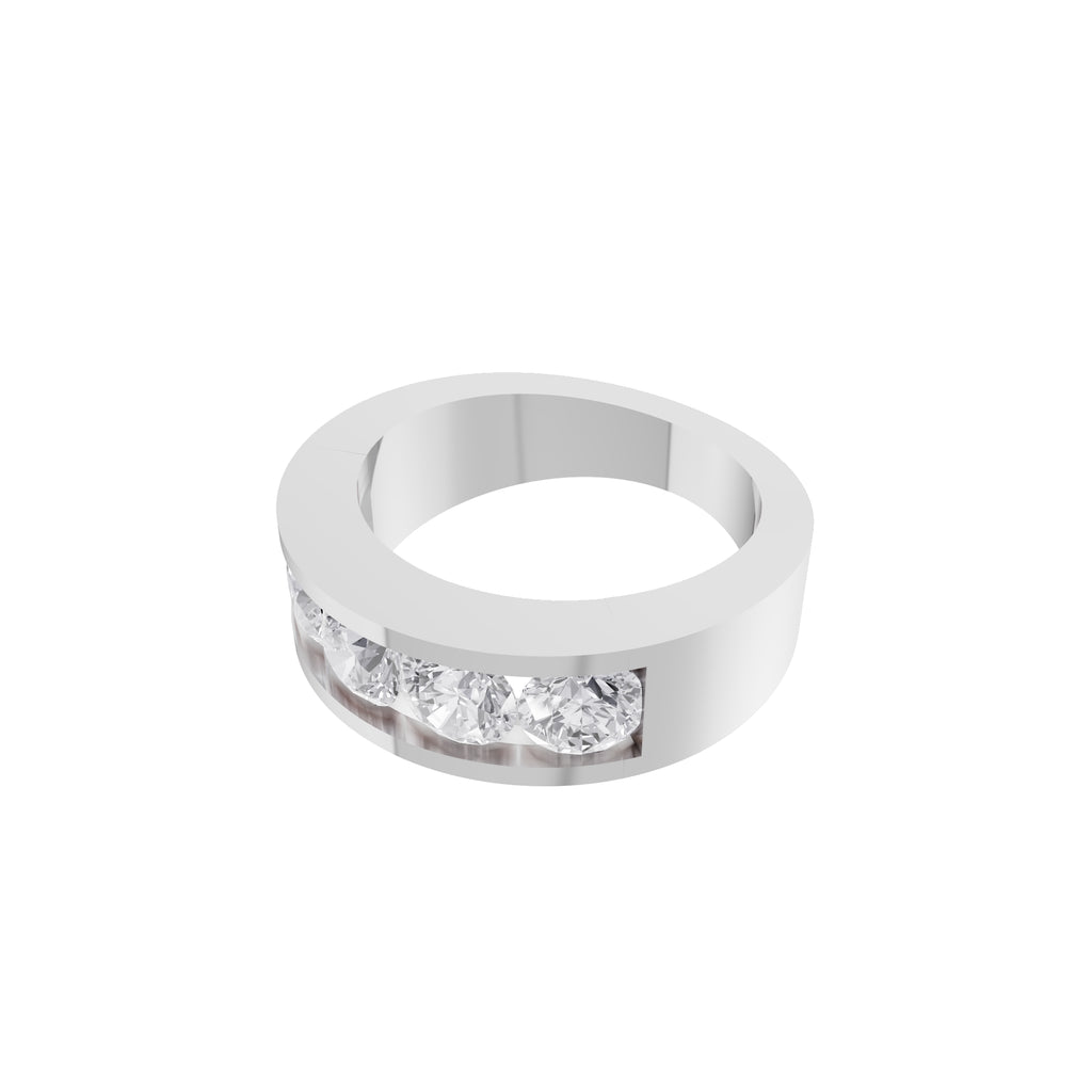 Aarinya Vanguard Channel-Set Five Diamond Band, The Sovereign Five-Stone Channel Men's Diamond Ring