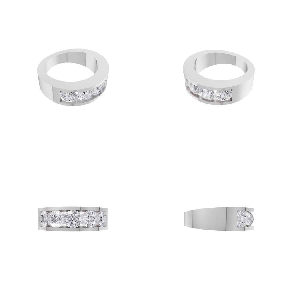 Aarinya Vanguard Channel-Set Five Diamond Band, The Sovereign Five-Stone Channel Men's Diamond Ring