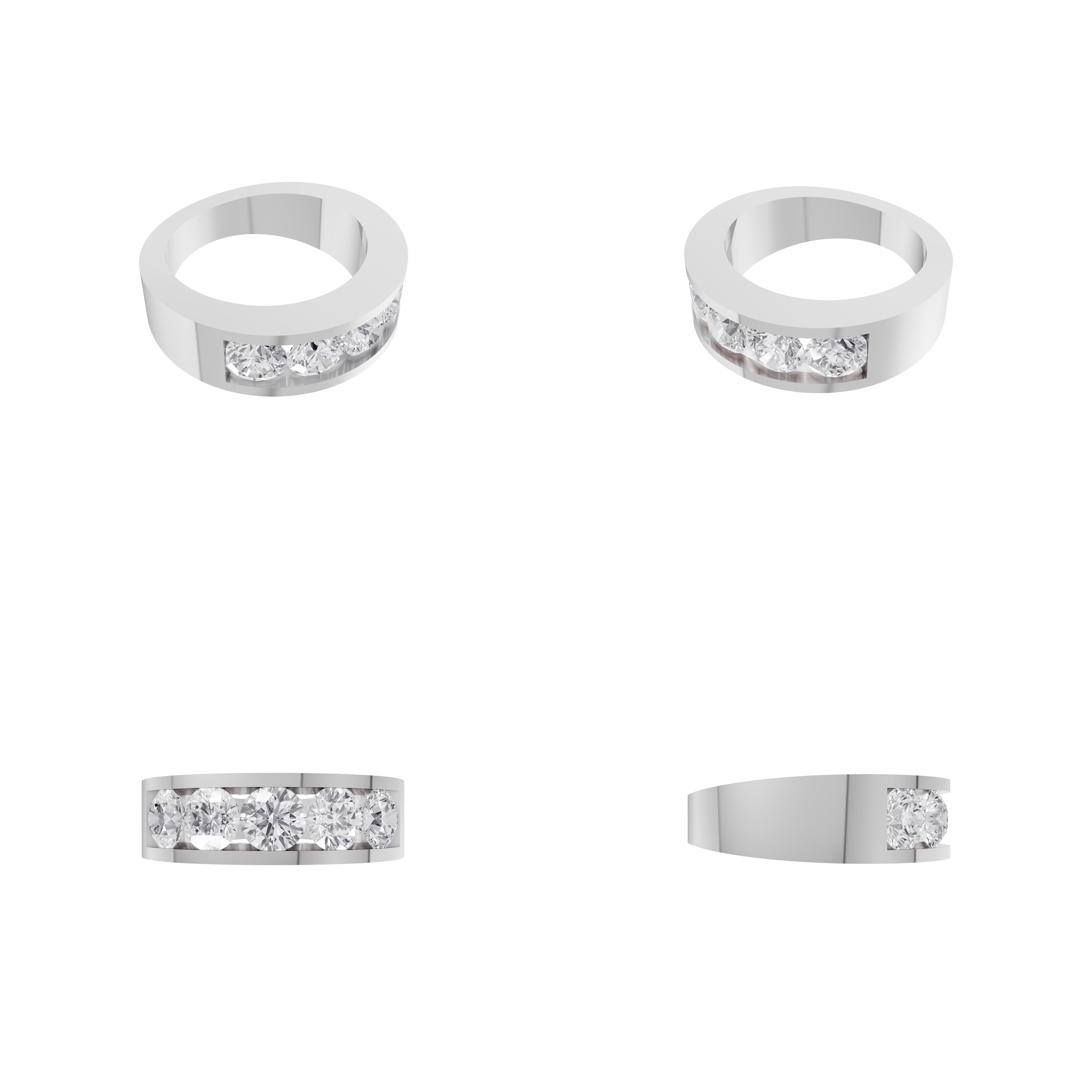 Aarinya Vanguard Channel-Set Five Diamond Band, The Sovereign Five-Stone Channel Men's Diamond Ring