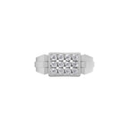 Aarinya Geometric Diamond Signet Ring, The Sovereign Pave Grid Men's Diamond Ring