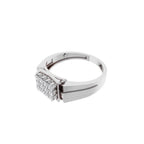 Aarinya Geometric Diamond Signet Ring, The Sovereign Pave Grid Men's Diamond Ring
