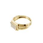 Aarinya Beveled Matrix Lab Grown Diamond Signet Ring, The Imperial Lab grown diamond Cluster Ring