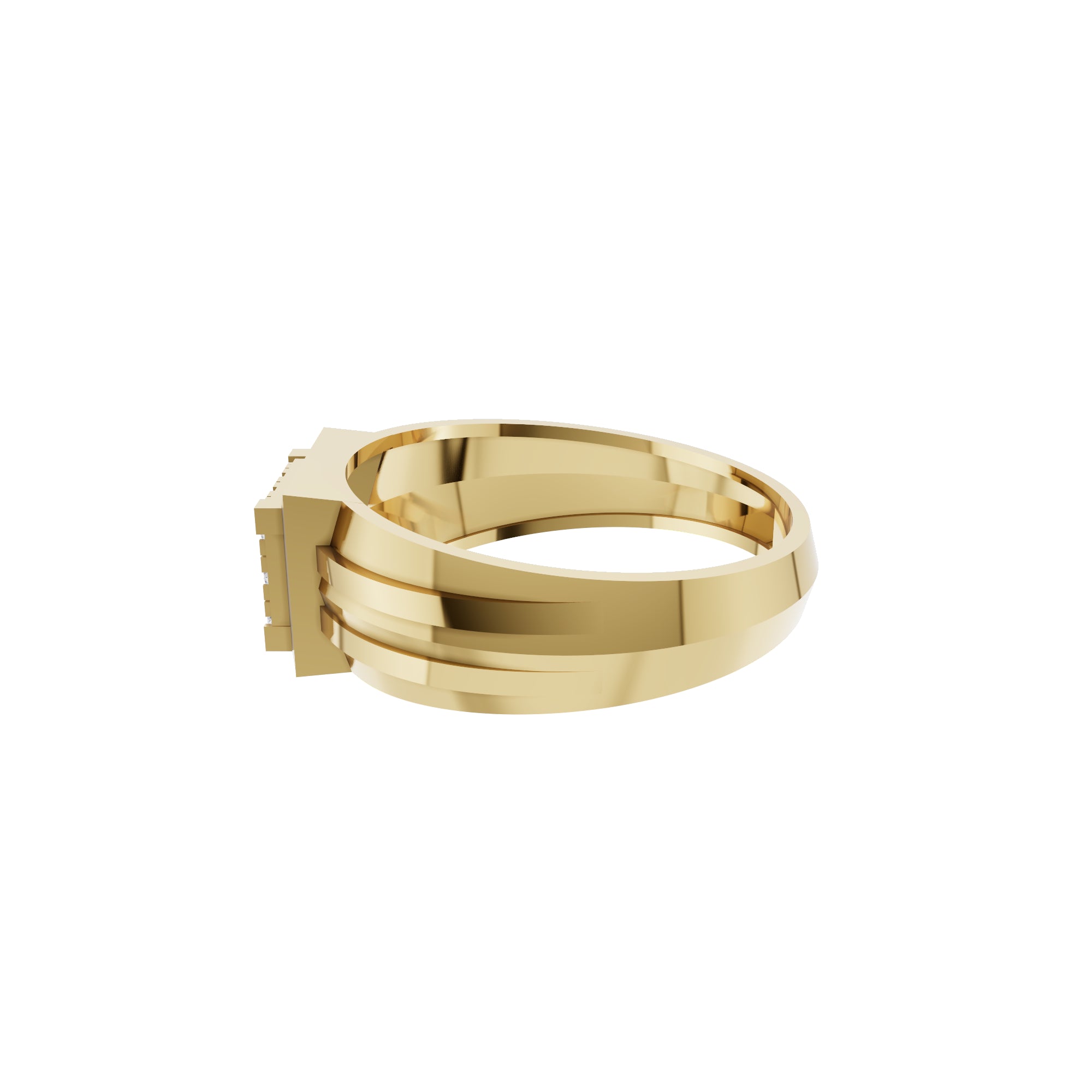 Aarinya Beveled Matrix Lab Grown Diamond Signet Ring, The Imperial Lab grown diamond Cluster Ring