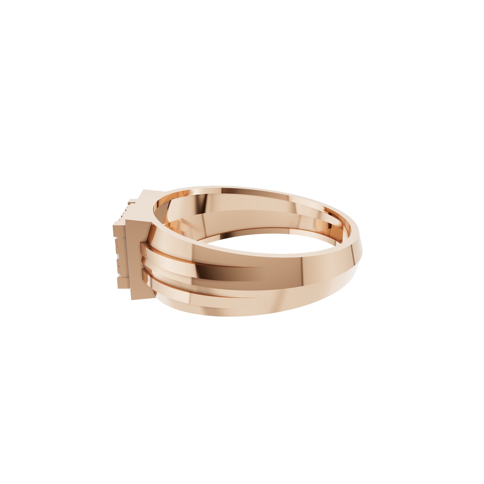 Aarinya Beveled Matrix Lab Grown Diamond Signet Ring, The Imperial Lab grown diamond Cluster Ring