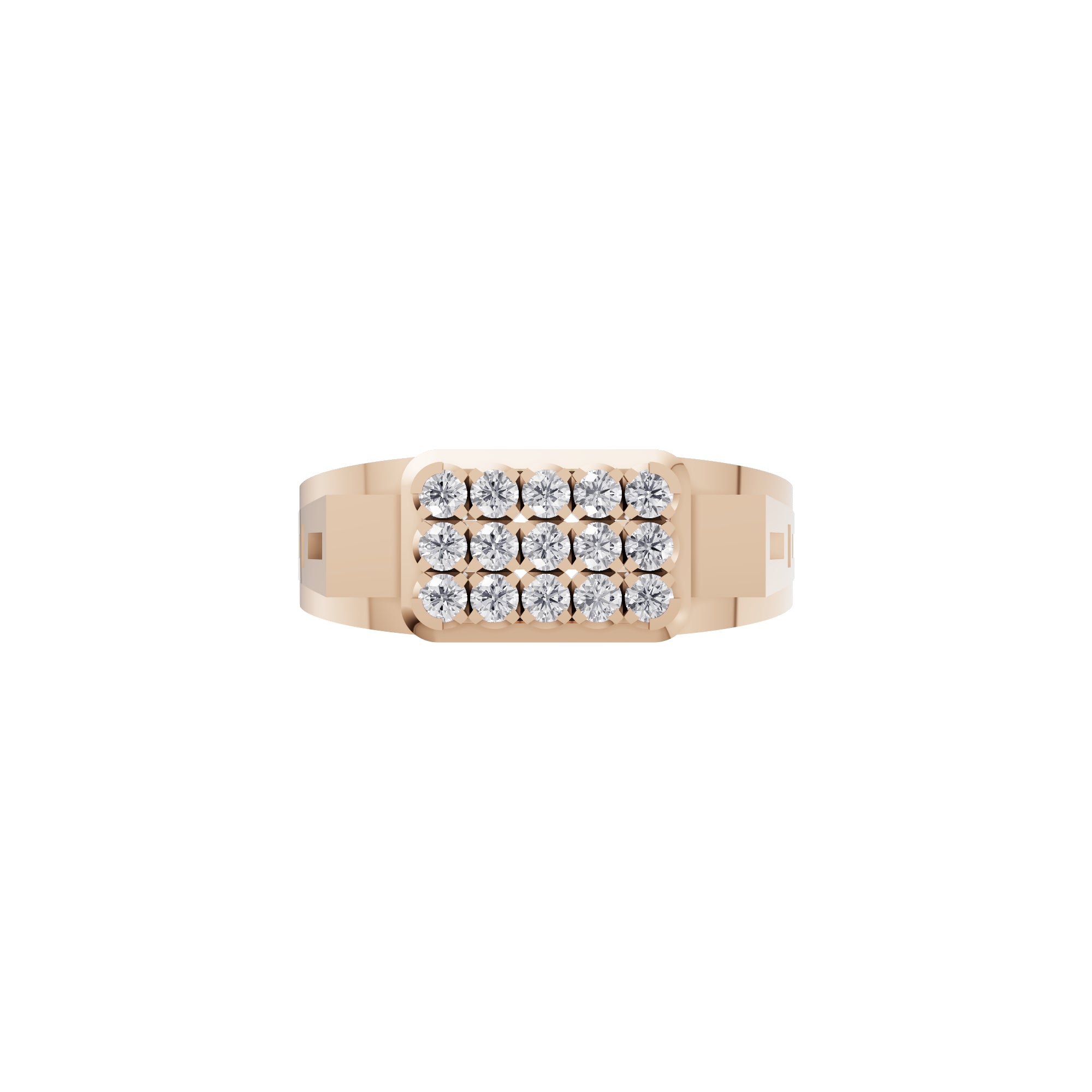 Aarinya Cut-Out Shoulder Lab Grown Diamond Cluster Ring, The Architectural Diamond Grid Men's Ring