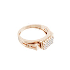 Aarinya Cut-Out Shoulder Lab Grown Diamond Cluster Ring, The Architectural Diamond Grid Men's Ring