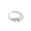 Aarinya Cut-Out Shoulder Lab Grown Diamond Cluster Ring, The Architectural Diamond Grid Men's Ring