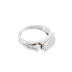 Aarinya Cut-Out Shoulder Lab Grown Diamond Cluster Ring, The Architectural Diamond Grid Men's Ring