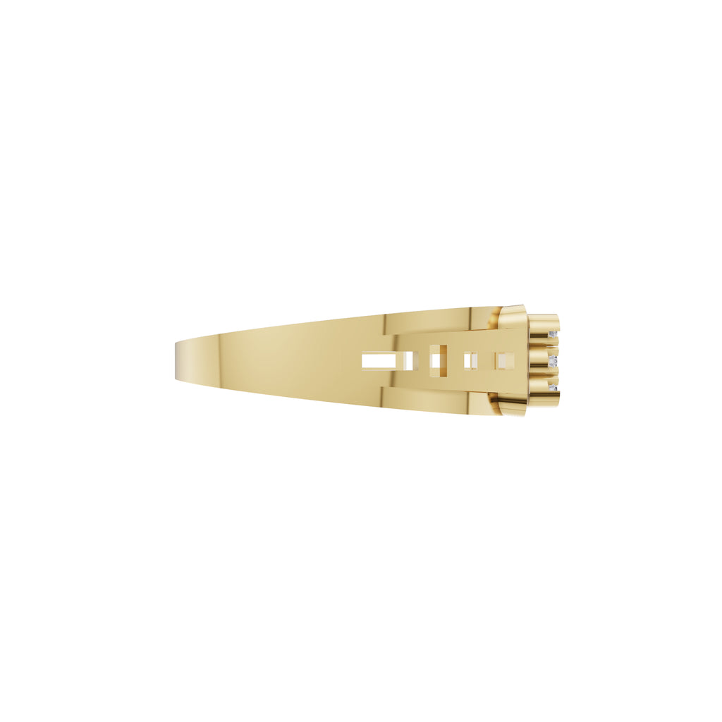 Aarinya Cut-Out Shoulder Lab Grown Diamond Cluster Ring, The Architectural Diamond Grid Men's Ring