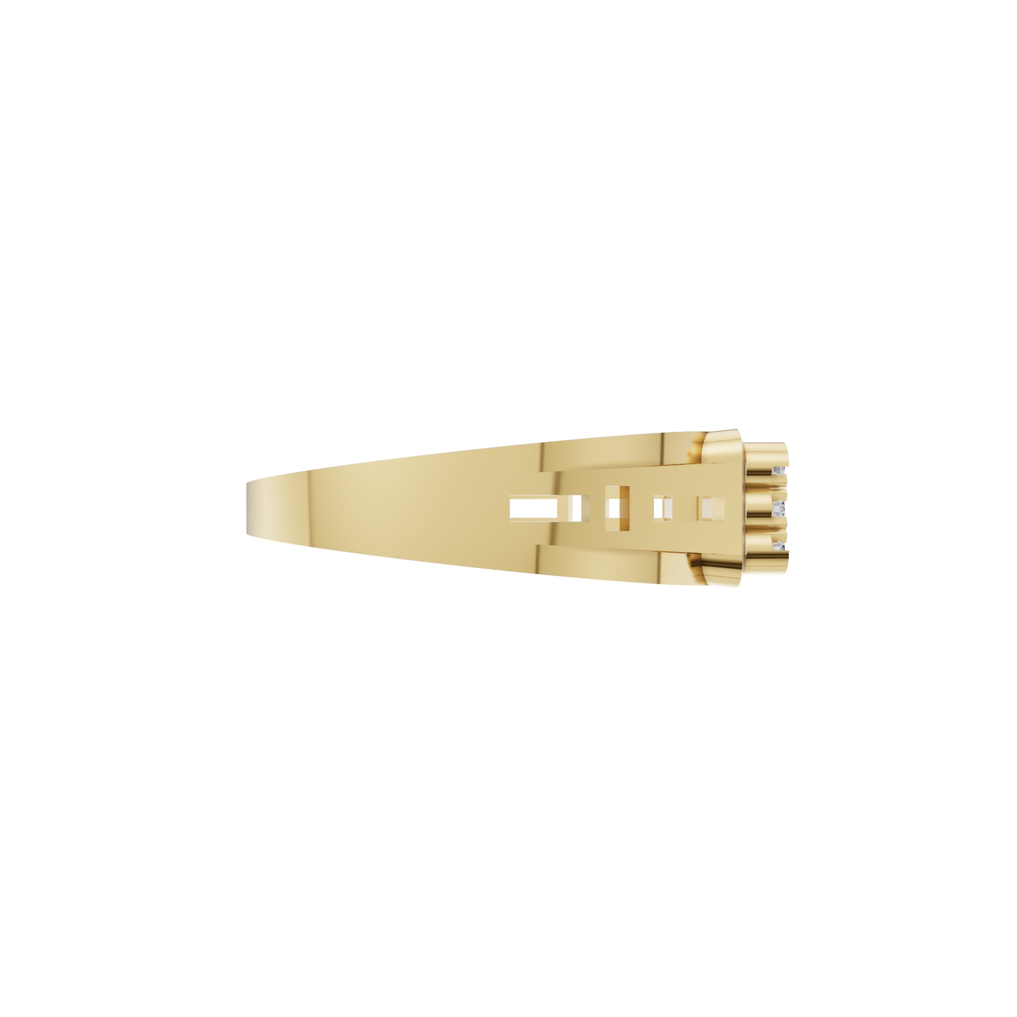 Aarinya Cut-Out Shoulder Lab Grown Diamond Cluster Ring, The Architectural Diamond Grid Men's Ring