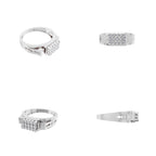Aarinya Cut-Out Shoulder Lab Grown Diamond Cluster Ring, The Architectural Diamond Grid Men's Ring