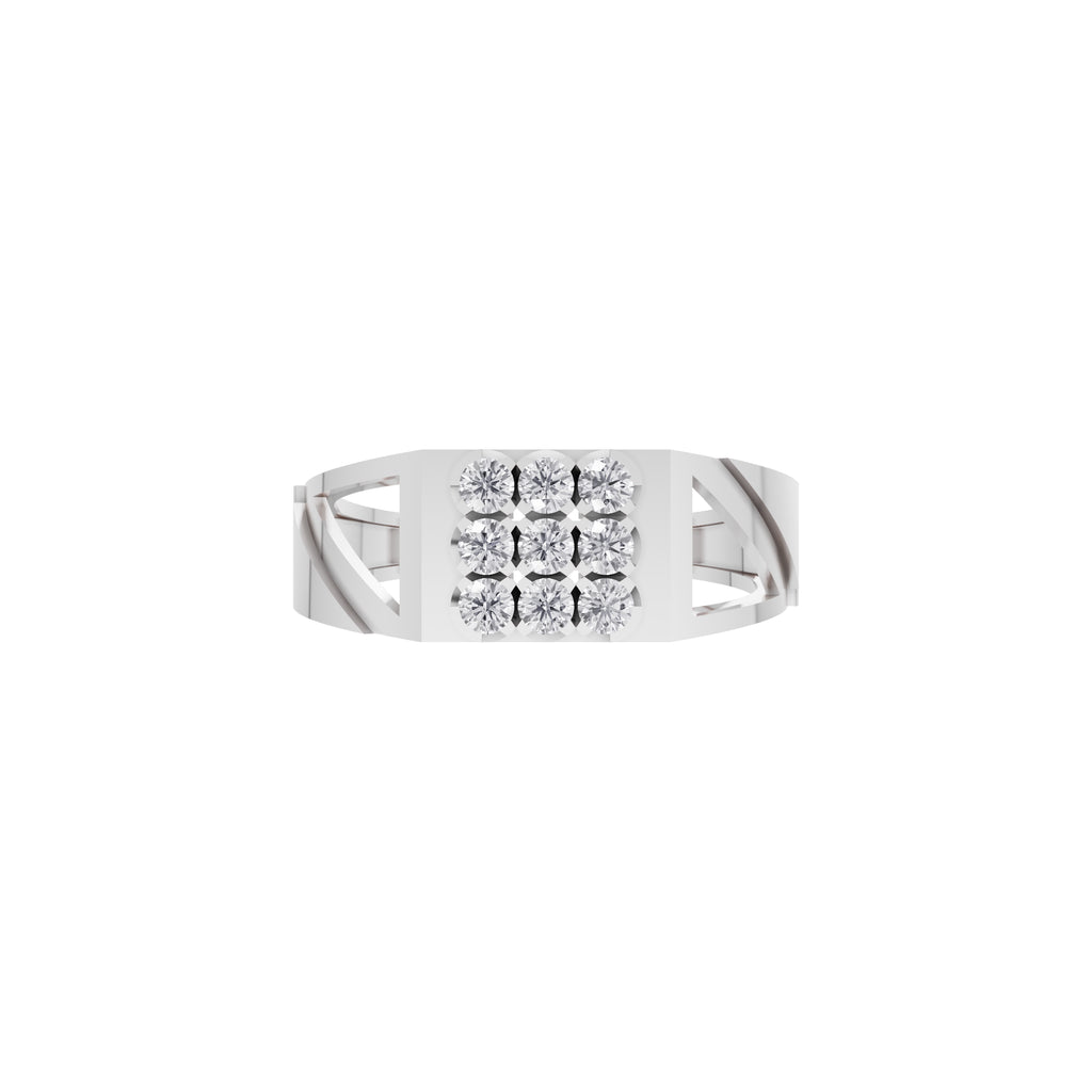 Aarinya Vanguard Open-Triangular Diamond Signet Ring, The Sovereign Cutout Diamond Band