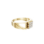 Aarinya Vanguard Open-Triangular Diamond Signet Ring, The Sovereign Cutout Diamond Band