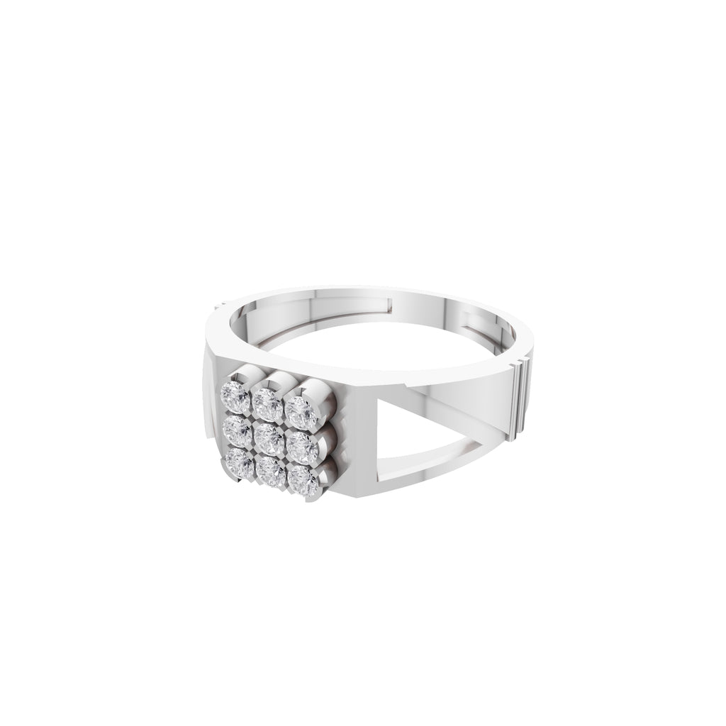 Aarinya Vanguard Open-Triangular Diamond Signet Ring, The Sovereign Cutout Diamond Band