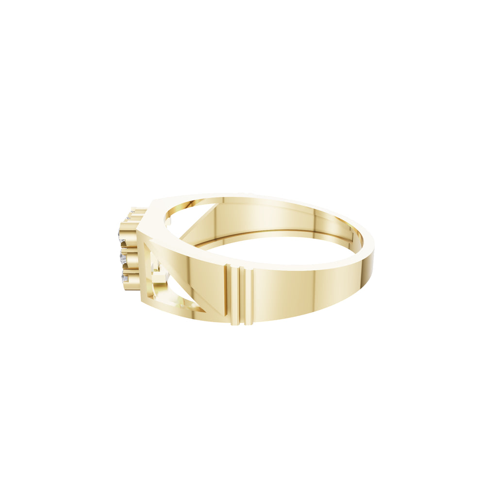 Aarinya Vanguard Open-Triangular Diamond Signet Ring, The Sovereign Cutout Diamond Band