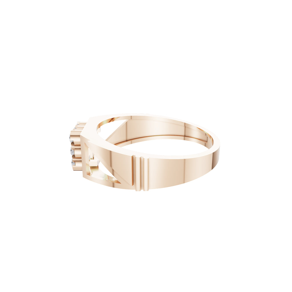 Aarinya Vanguard Open-Triangular Diamond Signet Ring, The Sovereign Cutout Diamond Band