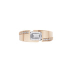 Aarinya Beaded Accent Emerald Diamond Ring, The Horizon Beaded Emerald Diamond Ring